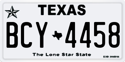 TX license plate BCY4458