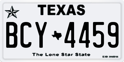 TX license plate BCY4459