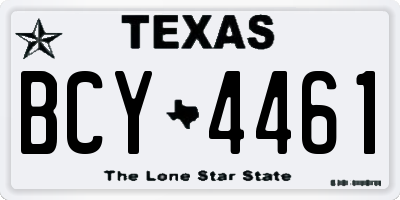 TX license plate BCY4461