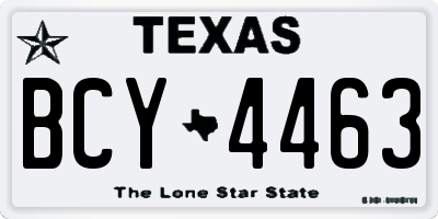 TX license plate BCY4463