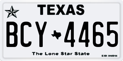 TX license plate BCY4465