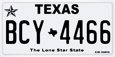 TX license plate BCY4466