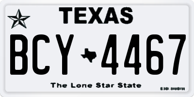 TX license plate BCY4467