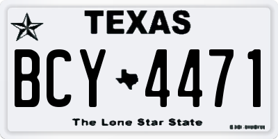 TX license plate BCY4471