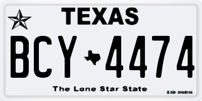 TX license plate BCY4474