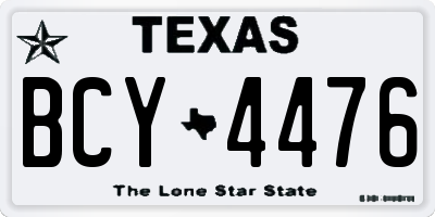 TX license plate BCY4476