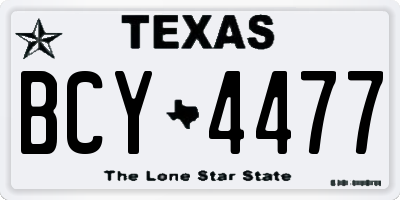 TX license plate BCY4477