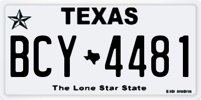 TX license plate BCY4481