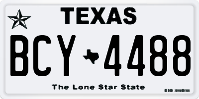 TX license plate BCY4488
