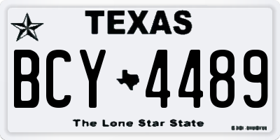 TX license plate BCY4489