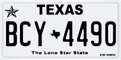 TX license plate BCY4490