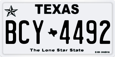 TX license plate BCY4492