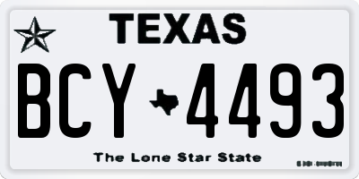 TX license plate BCY4493