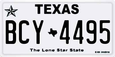 TX license plate BCY4495