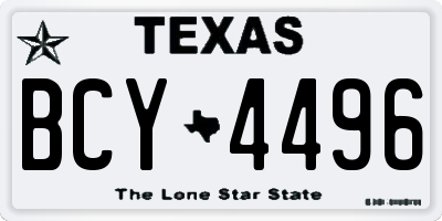 TX license plate BCY4496