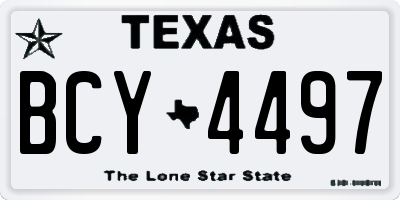 TX license plate BCY4497