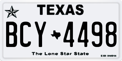 TX license plate BCY4498