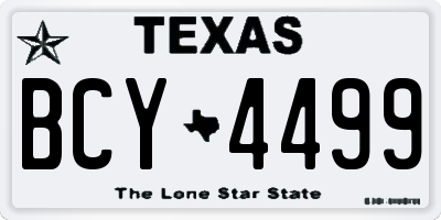 TX license plate BCY4499