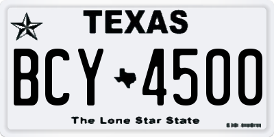 TX license plate BCY4500