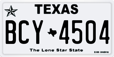 TX license plate BCY4504