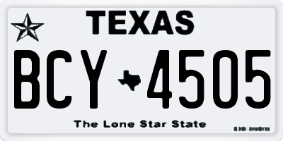 TX license plate BCY4505