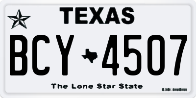TX license plate BCY4507