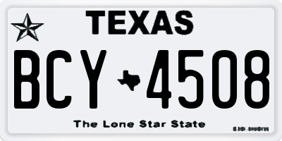 TX license plate BCY4508