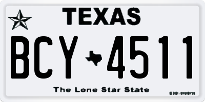 TX license plate BCY4511