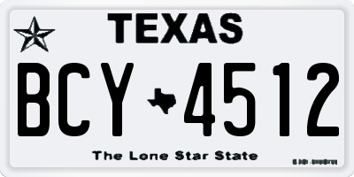 TX license plate BCY4512
