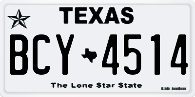 TX license plate BCY4514