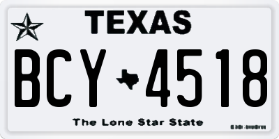 TX license plate BCY4518