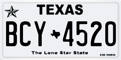 TX license plate BCY4520