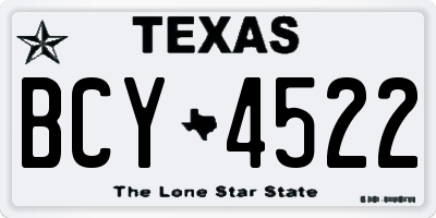 TX license plate BCY4522