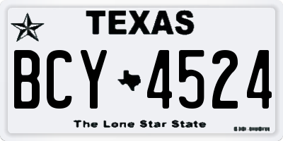 TX license plate BCY4524
