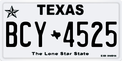 TX license plate BCY4525
