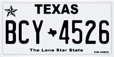 TX license plate BCY4526
