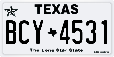 TX license plate BCY4531