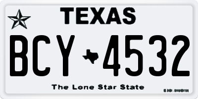 TX license plate BCY4532