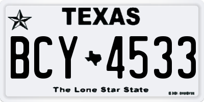 TX license plate BCY4533