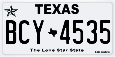 TX license plate BCY4535