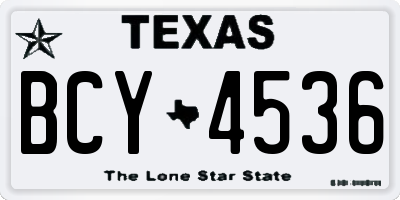 TX license plate BCY4536