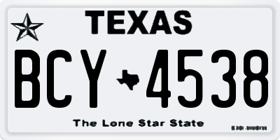 TX license plate BCY4538