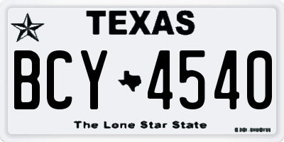 TX license plate BCY4540