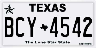 TX license plate BCY4542