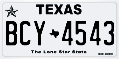 TX license plate BCY4543