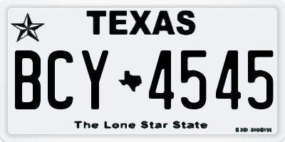 TX license plate BCY4545