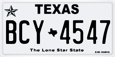 TX license plate BCY4547
