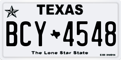 TX license plate BCY4548