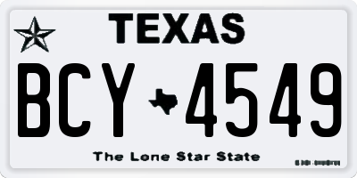 TX license plate BCY4549