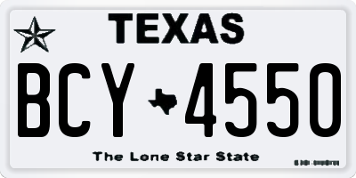 TX license plate BCY4550